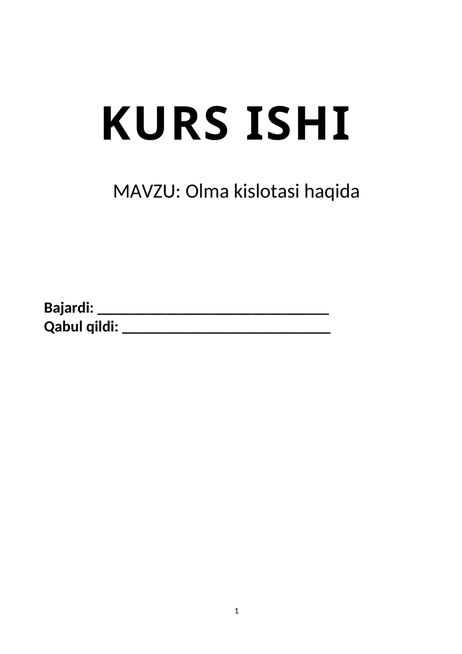 Olma kislotasi haqida
