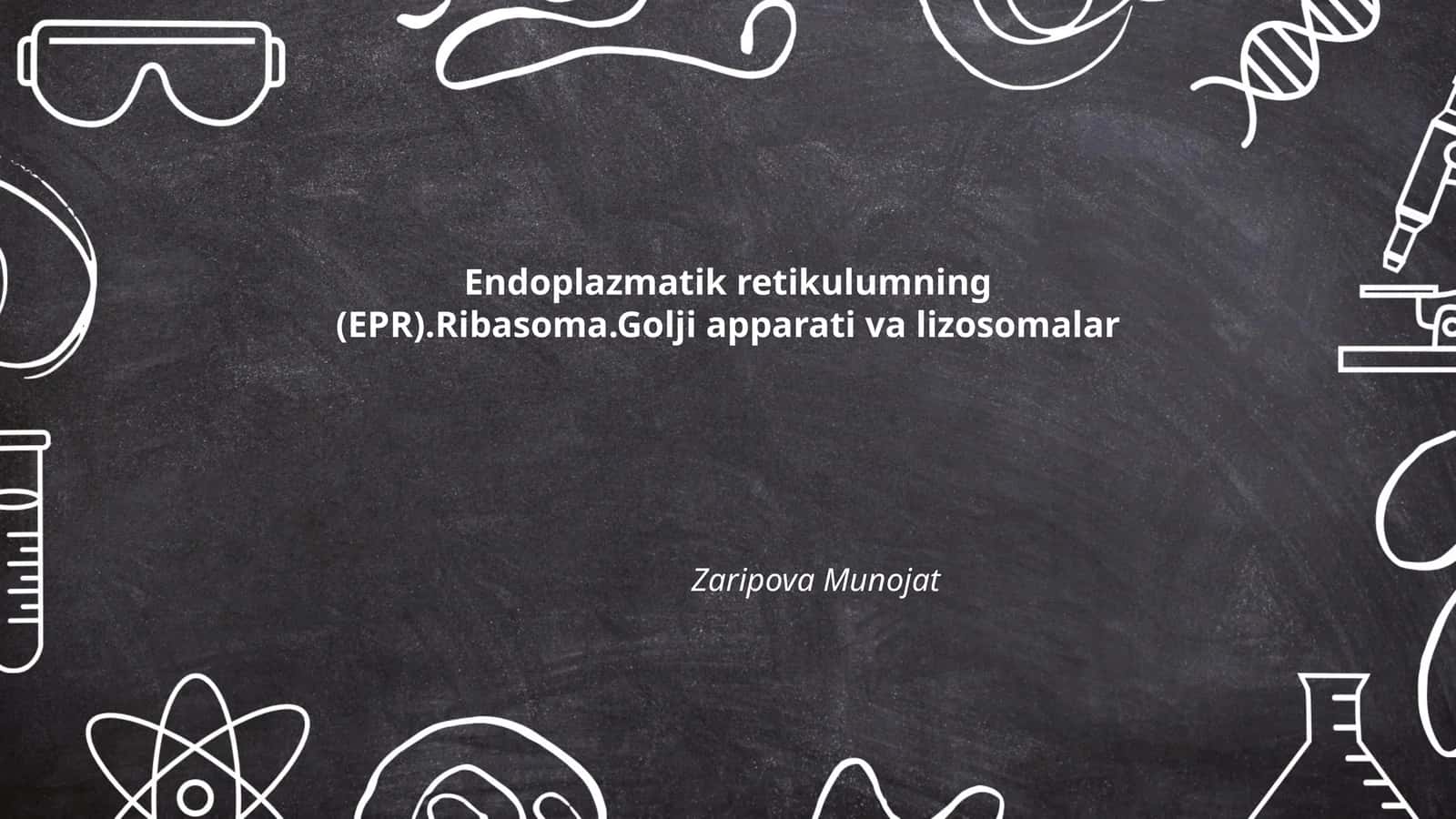 Endoplazmatik retikulumning (EPR).Ribasoma.Golji apparati va lizosomalar