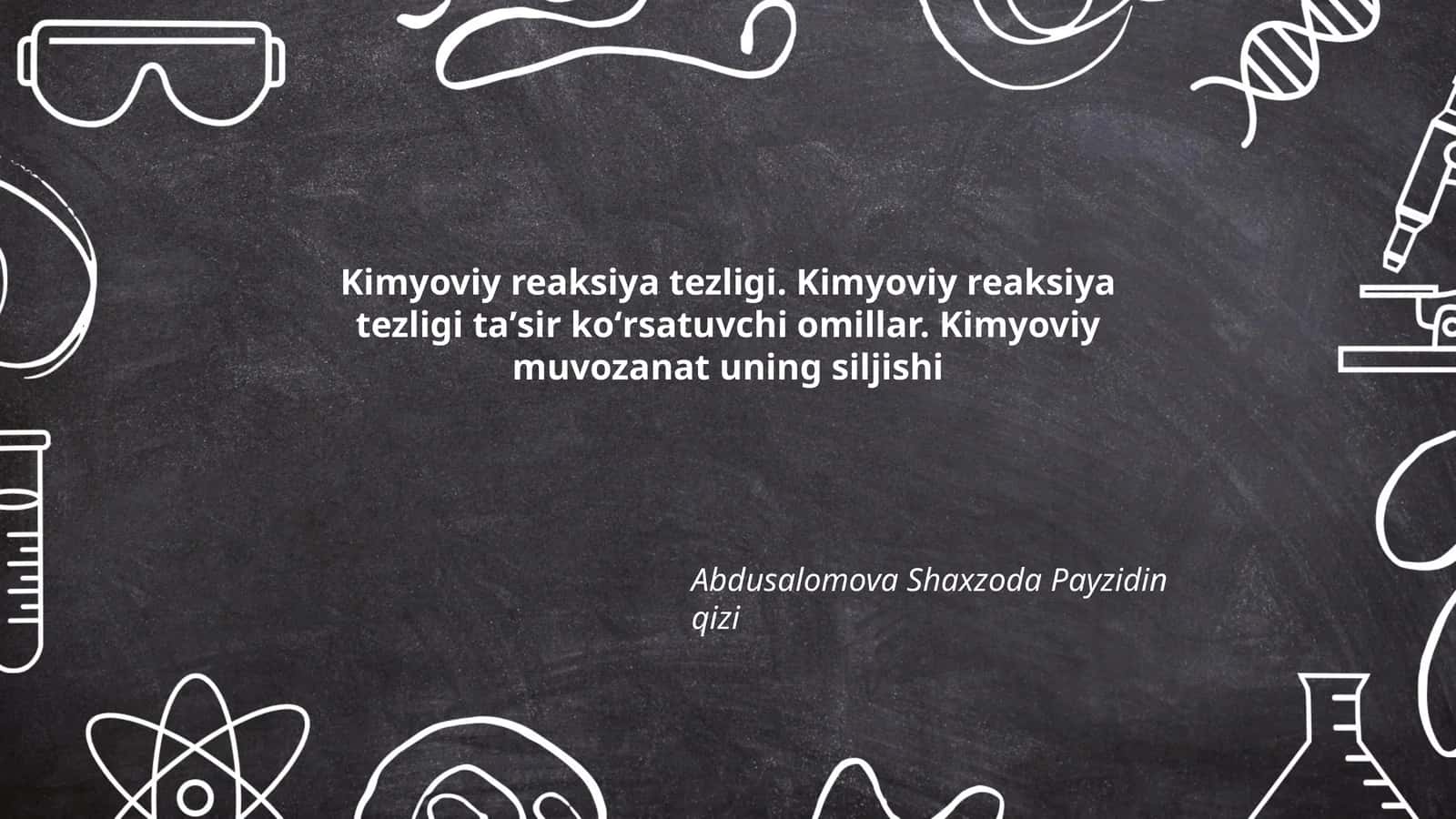 Kimyoviy reaksiya tezligi