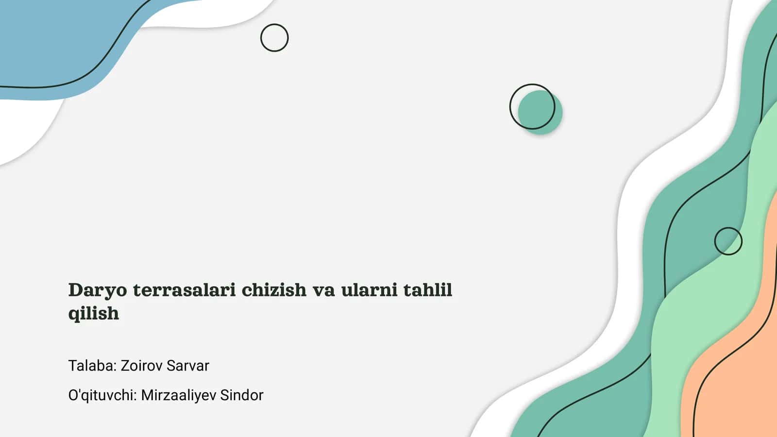 Daryo terrasalari chizish va ularni tahlil qilish