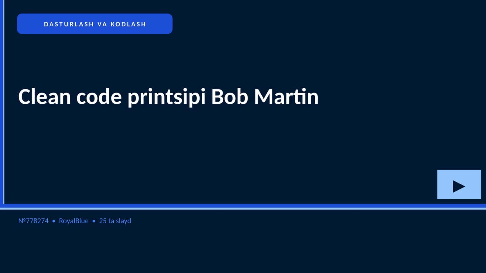 Clean code printsipi Bob Martin