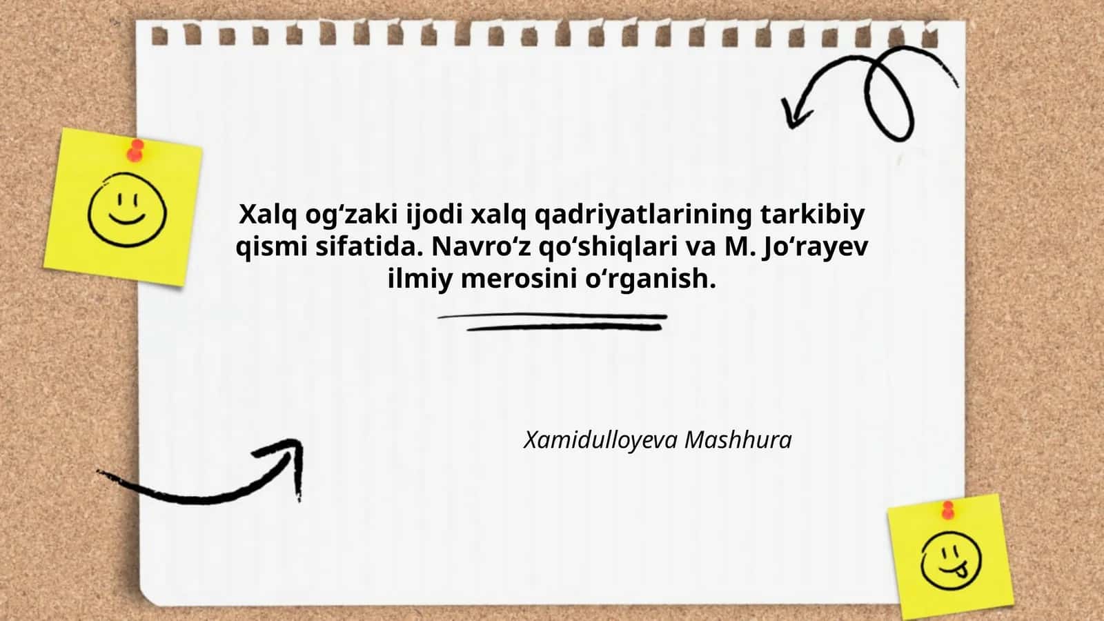 Xalq ogʻzaki ijodi xalq qadriyatlarining tarkibiy qismi sifatida
