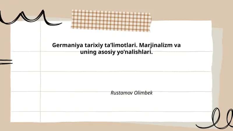 Germaniya tarixiy ta’limotlari