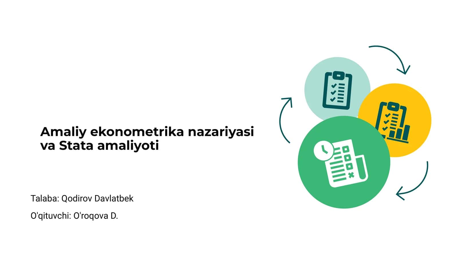 Amaliy ekonometrika nazariyasi va Stata amaliyoti