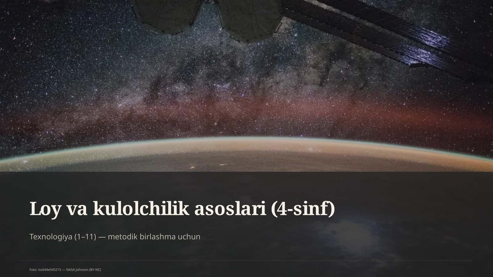 Loy va kulolchilik asoslari (4-sinf)