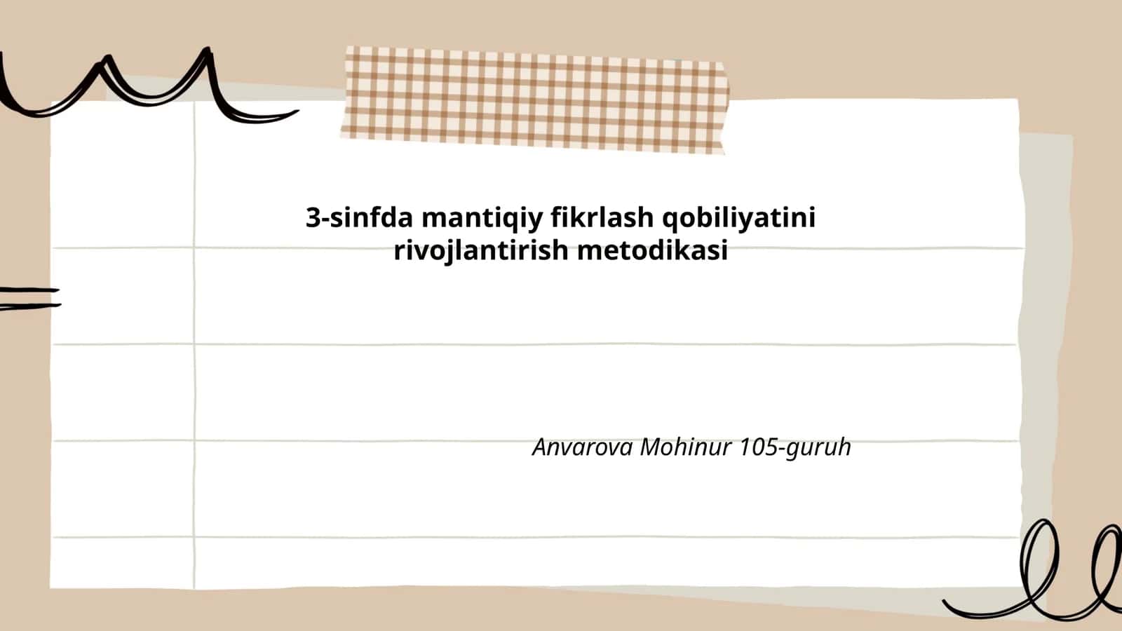 3-sinfda mantiqiy fikrlash qobiliyatini rivojlantirish metodikasi