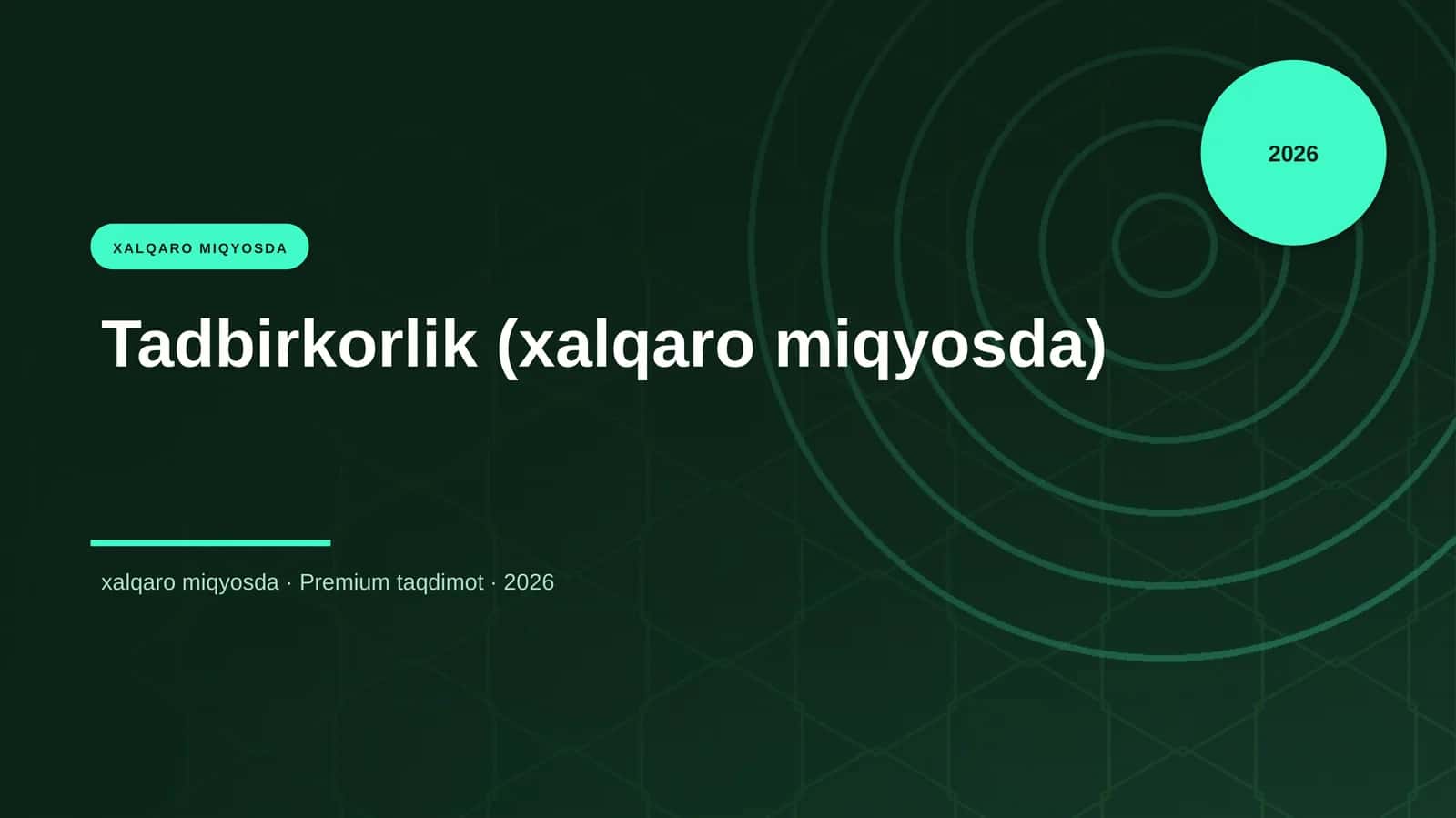 Tadbirkorlik (xalqaro miqyosda)