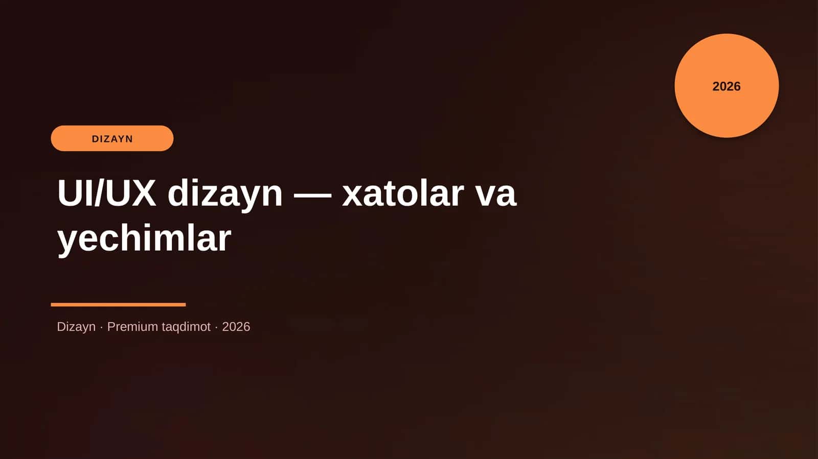 UI/UX dizayn — xatolar va yechimlar