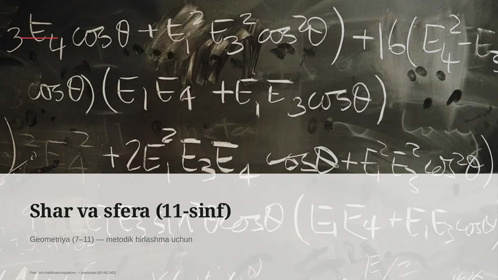 Shar va sfera (11-sinf)