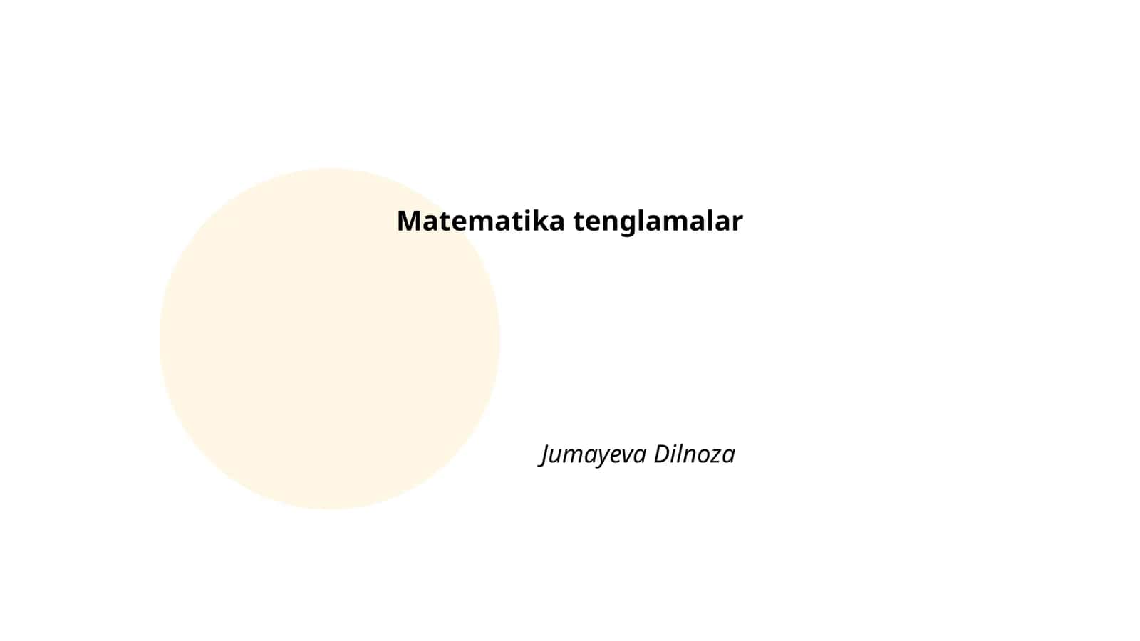 Matematika tenglamalar