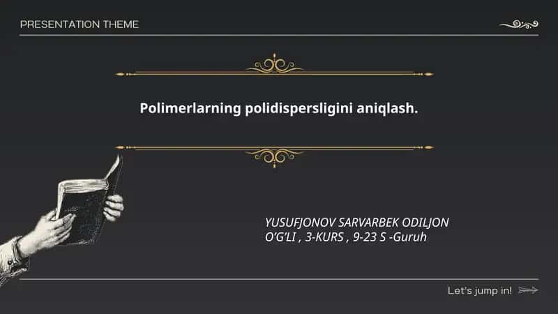 Polimerlarning polidispersligini aniqlash