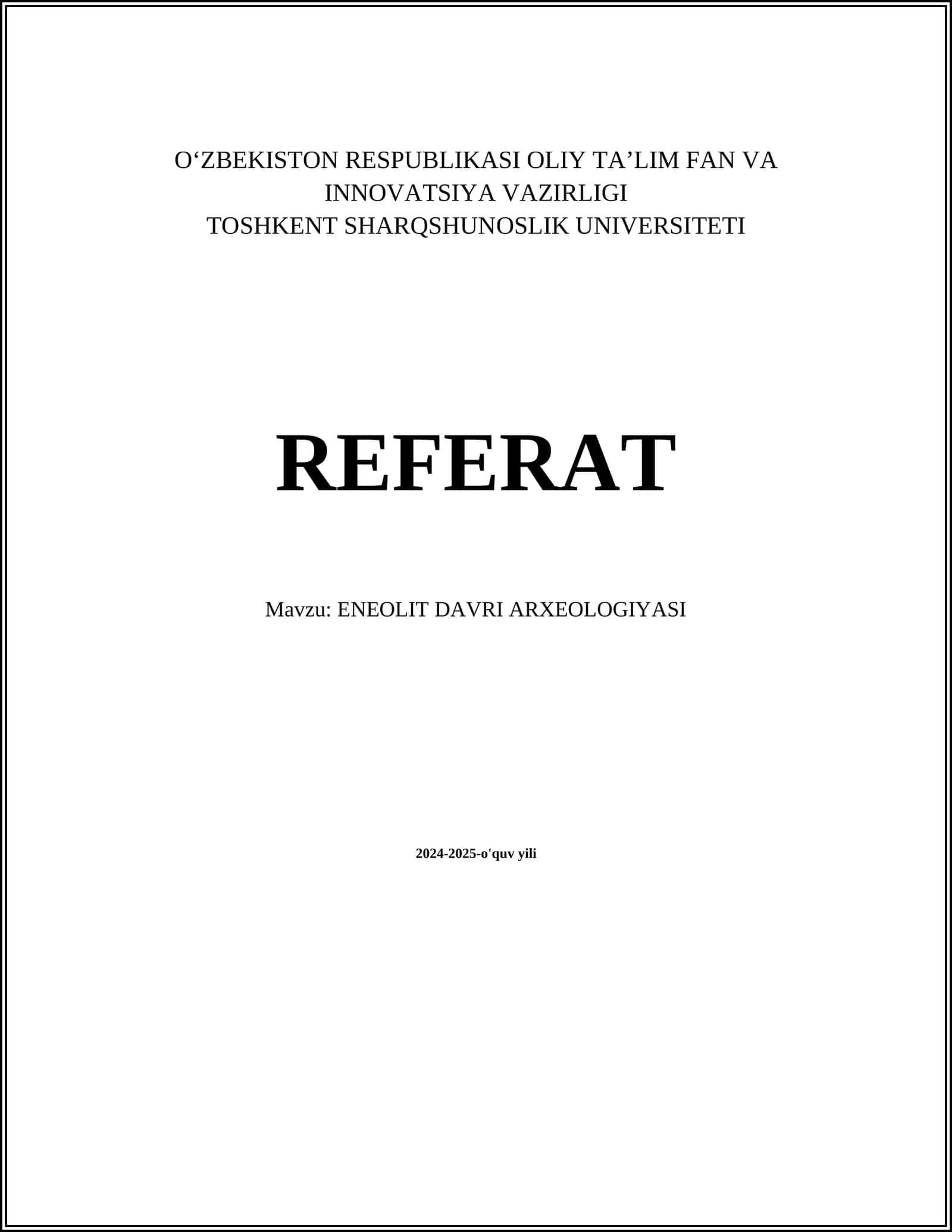 Eneolit Davri Arxeologiyasi