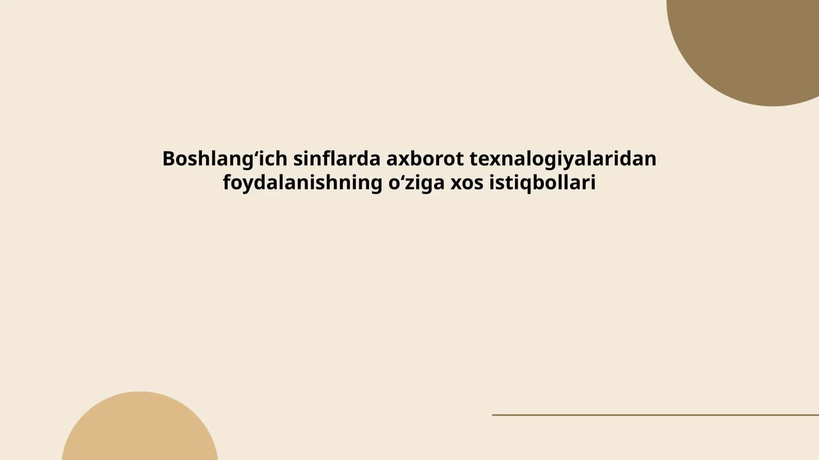 Boshlang‘ich sinflarda axborot texnalogiyalaridan foydalanishning o‘ziga xos istiqbollari
