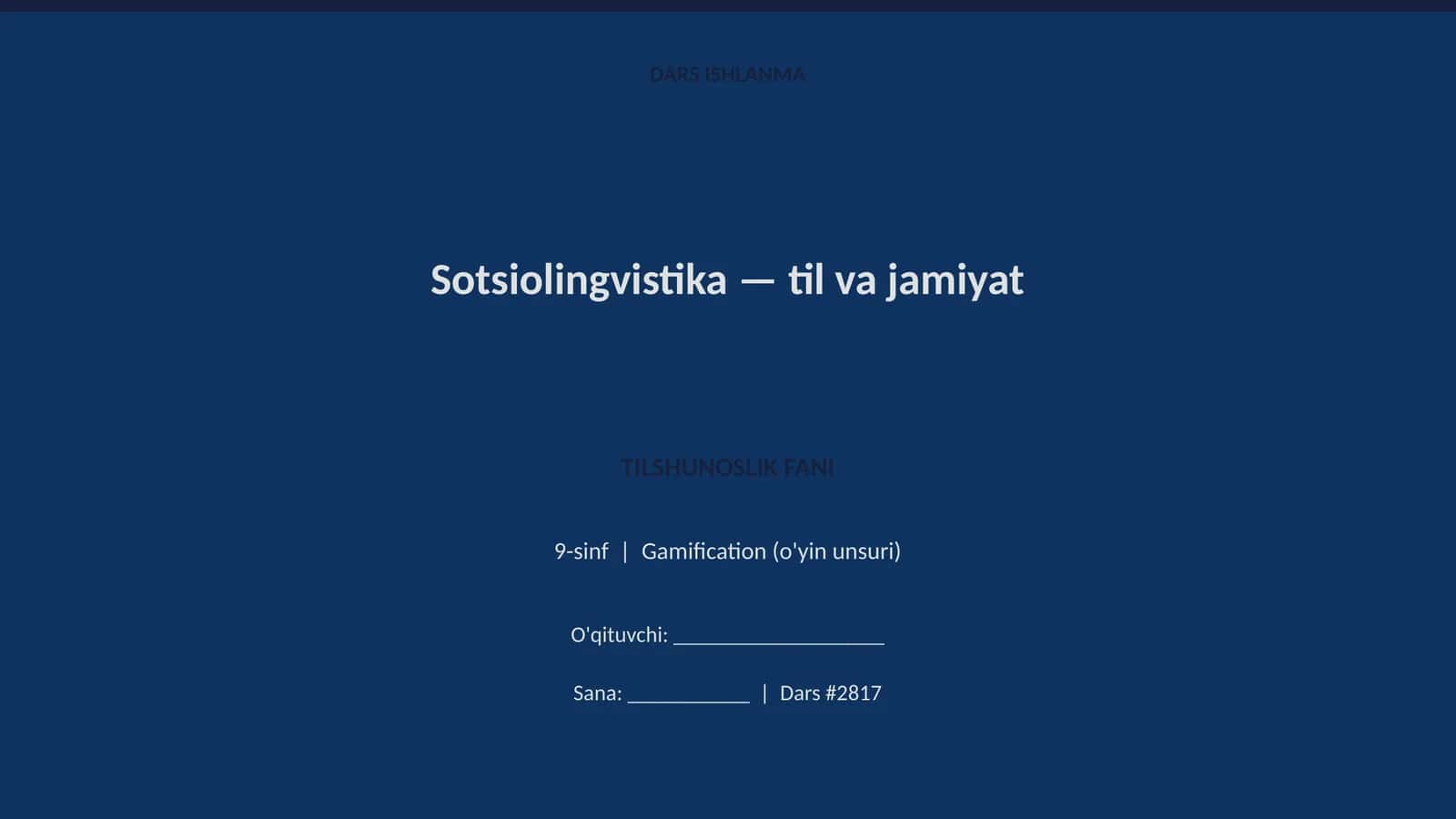 Sotsiolingvistika — til va jamiyat