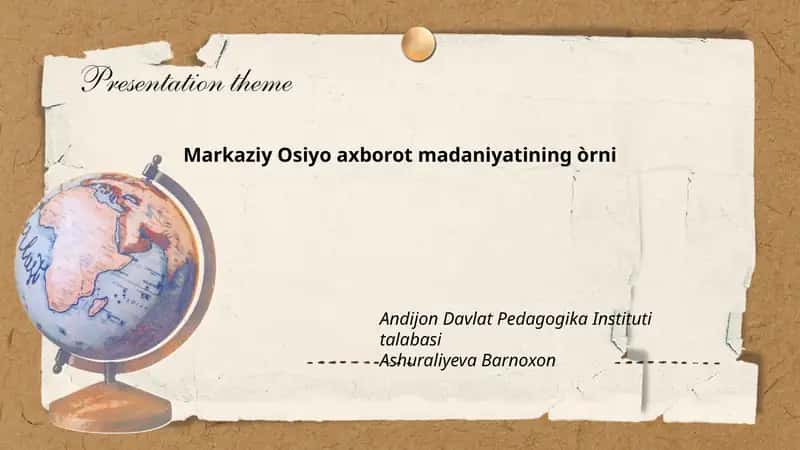 Markaziy Osiyo axborot madaniyatining òrni