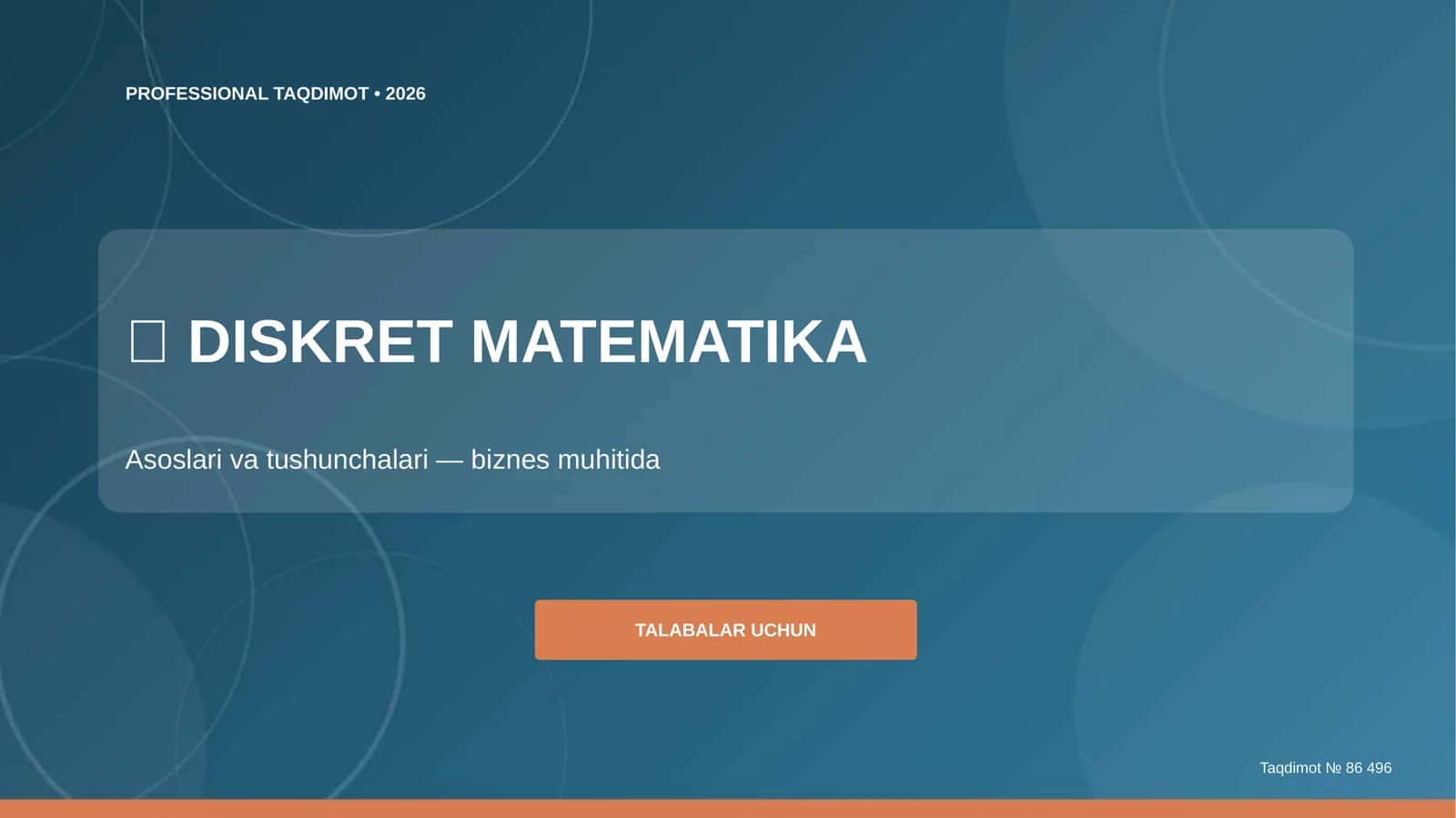 DISKRET MATEMATIKA Asoslari va tushunchalari
