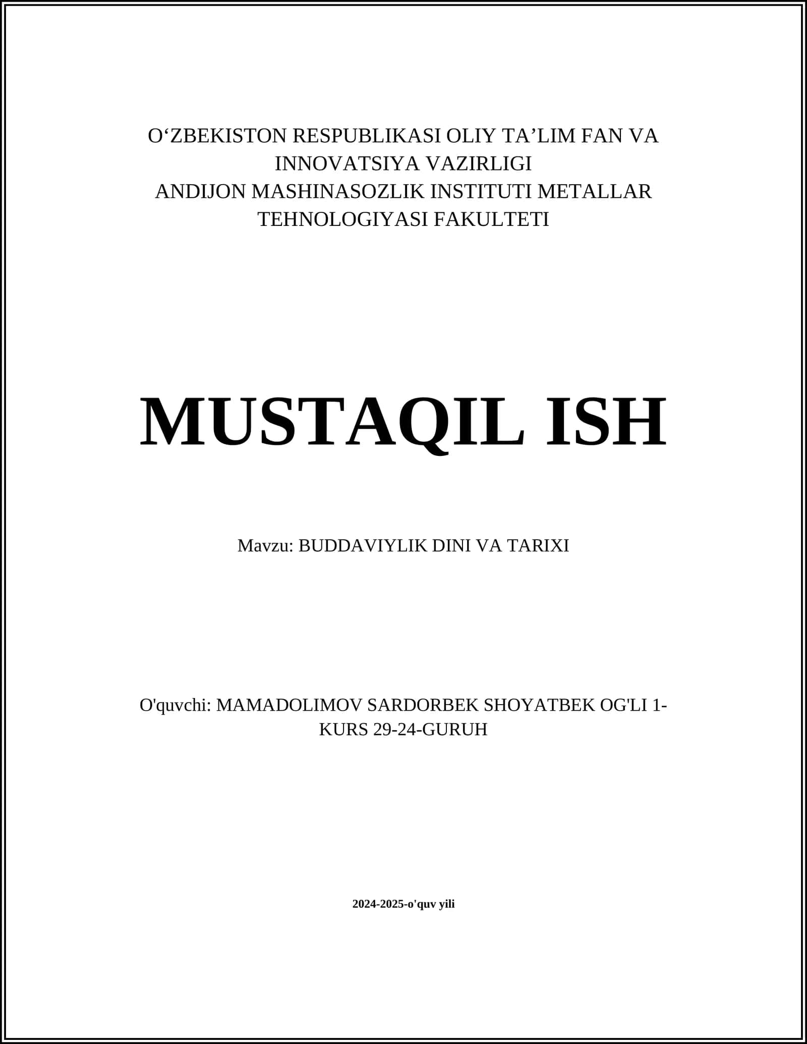 BUDDAVIYLIK DINI VA TARIXI