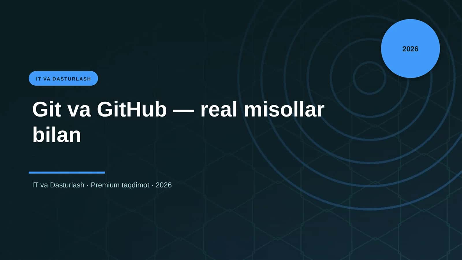 Git va GitHub — real misollar bilan
