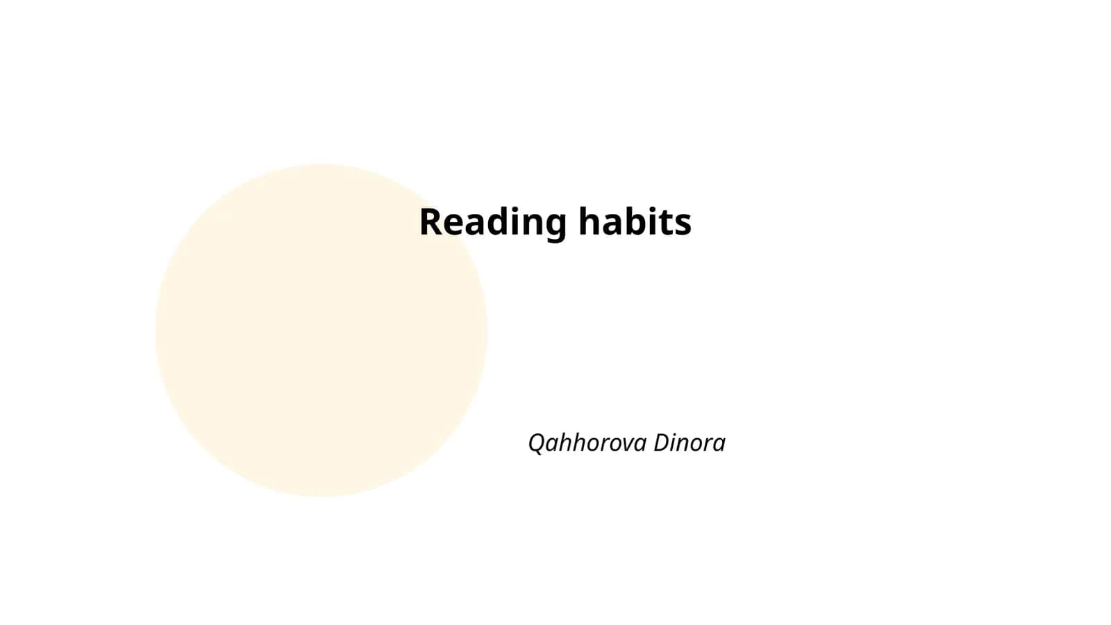 Reading habits