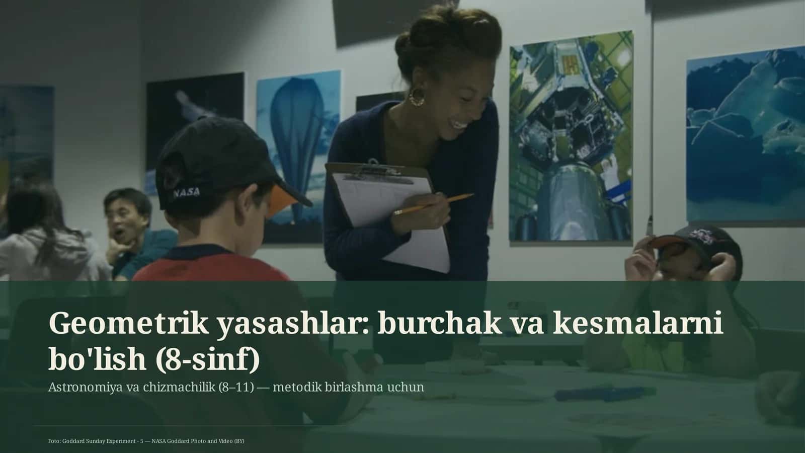 Geometrik yasashlar: burchak va kesmalarni bo'lish (8-sinf)