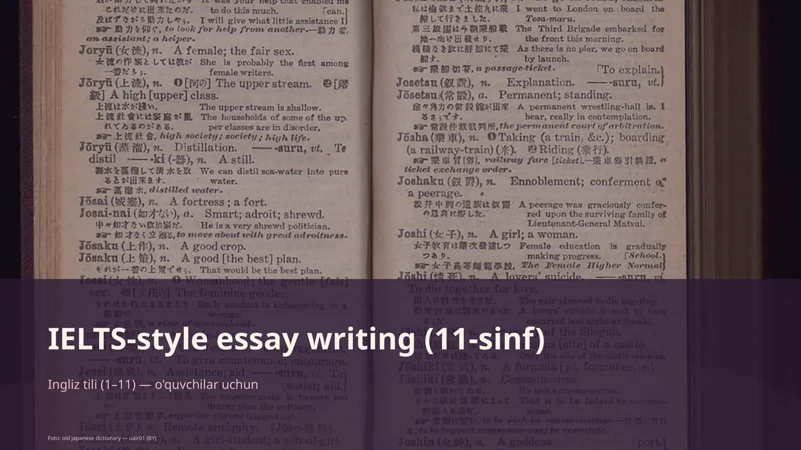 IELTS-style essay writing (11-sinf)