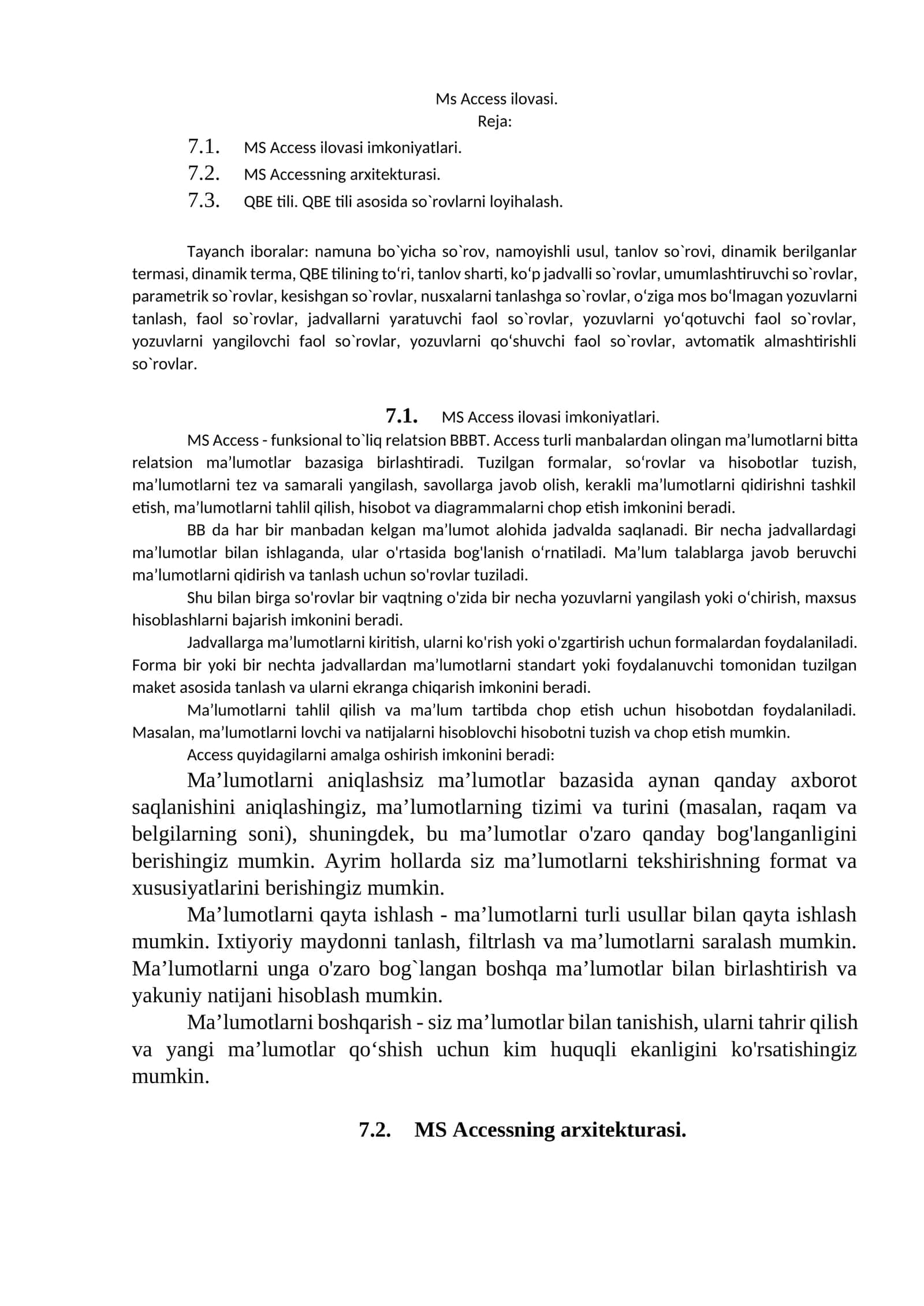 MS Access ilovasi