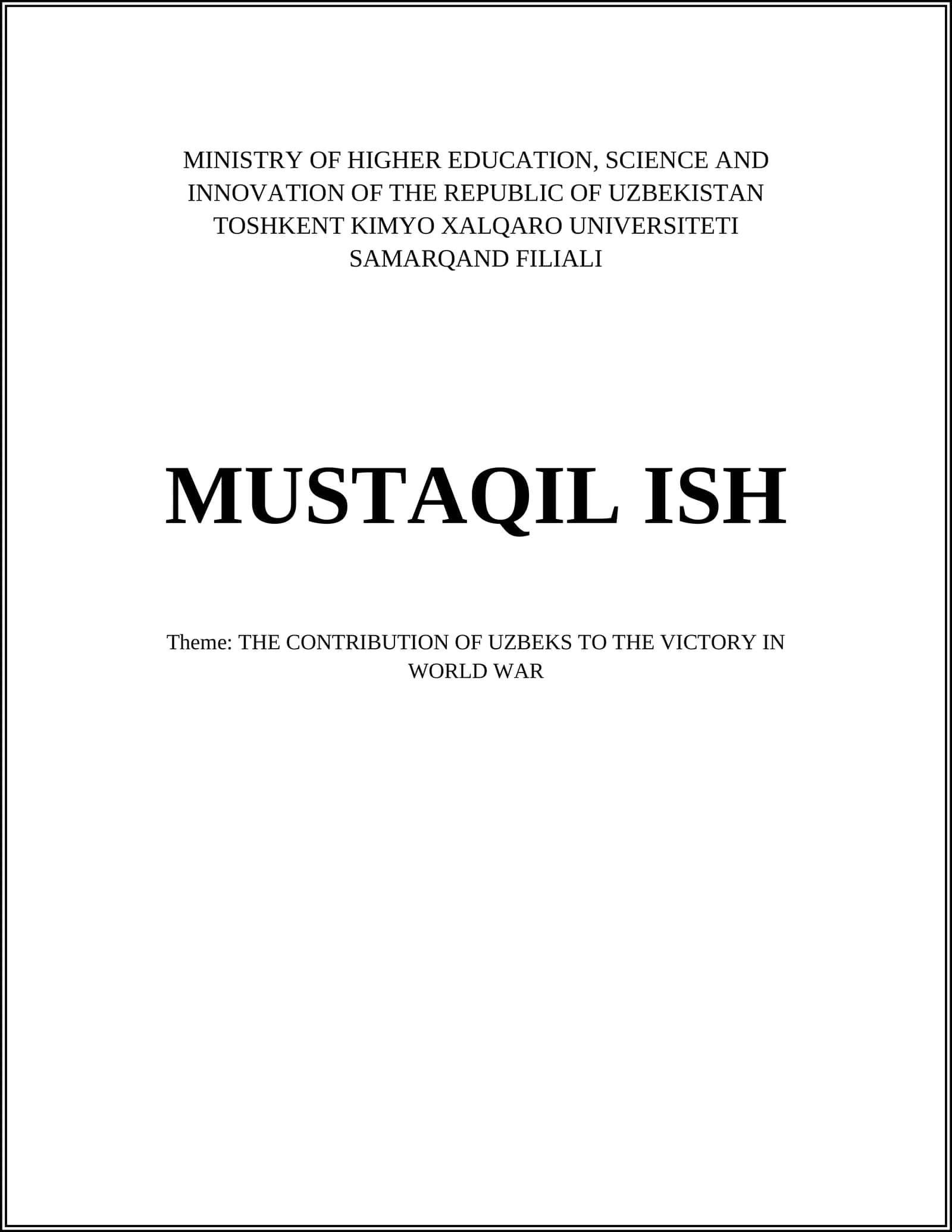 Uzbek Military Units in World War II
