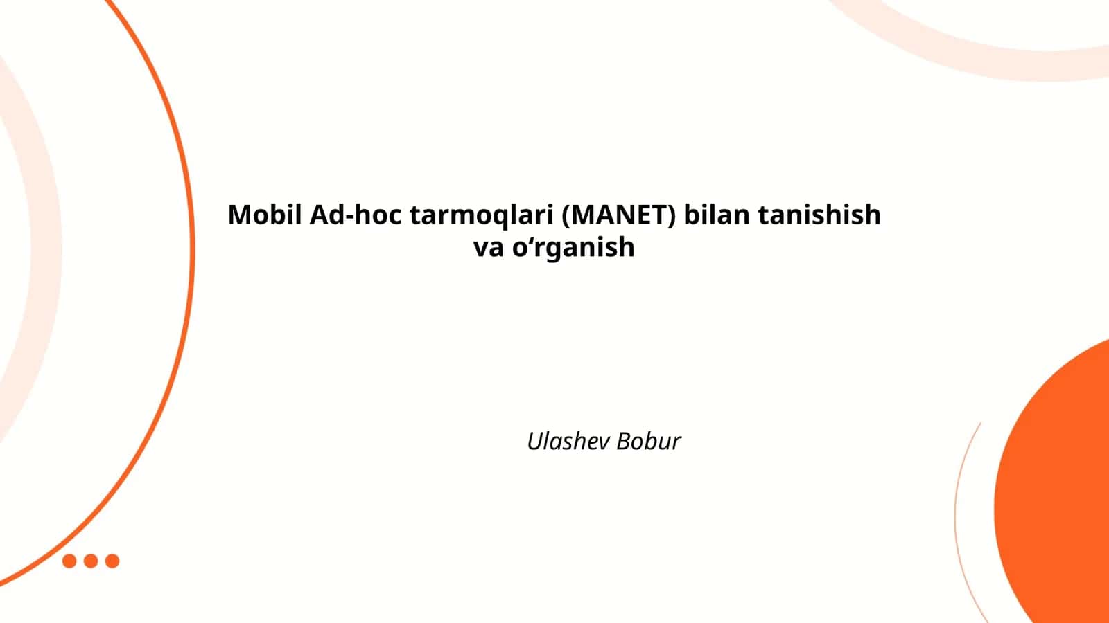 MANET tarmoqlari
