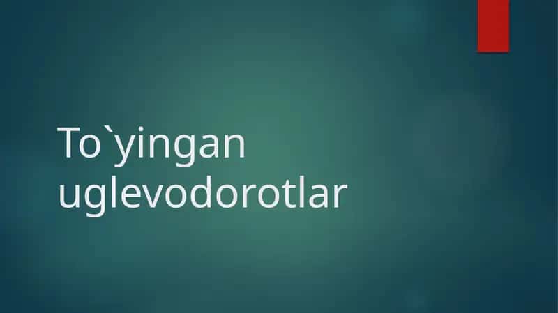 Toʻyingan uglevodorodlar
