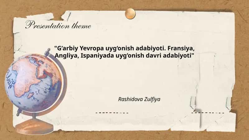 G‘arbiy Yevropa uyg‘onish adabiyoti