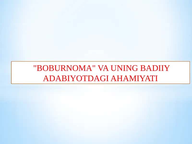 Boburnoma