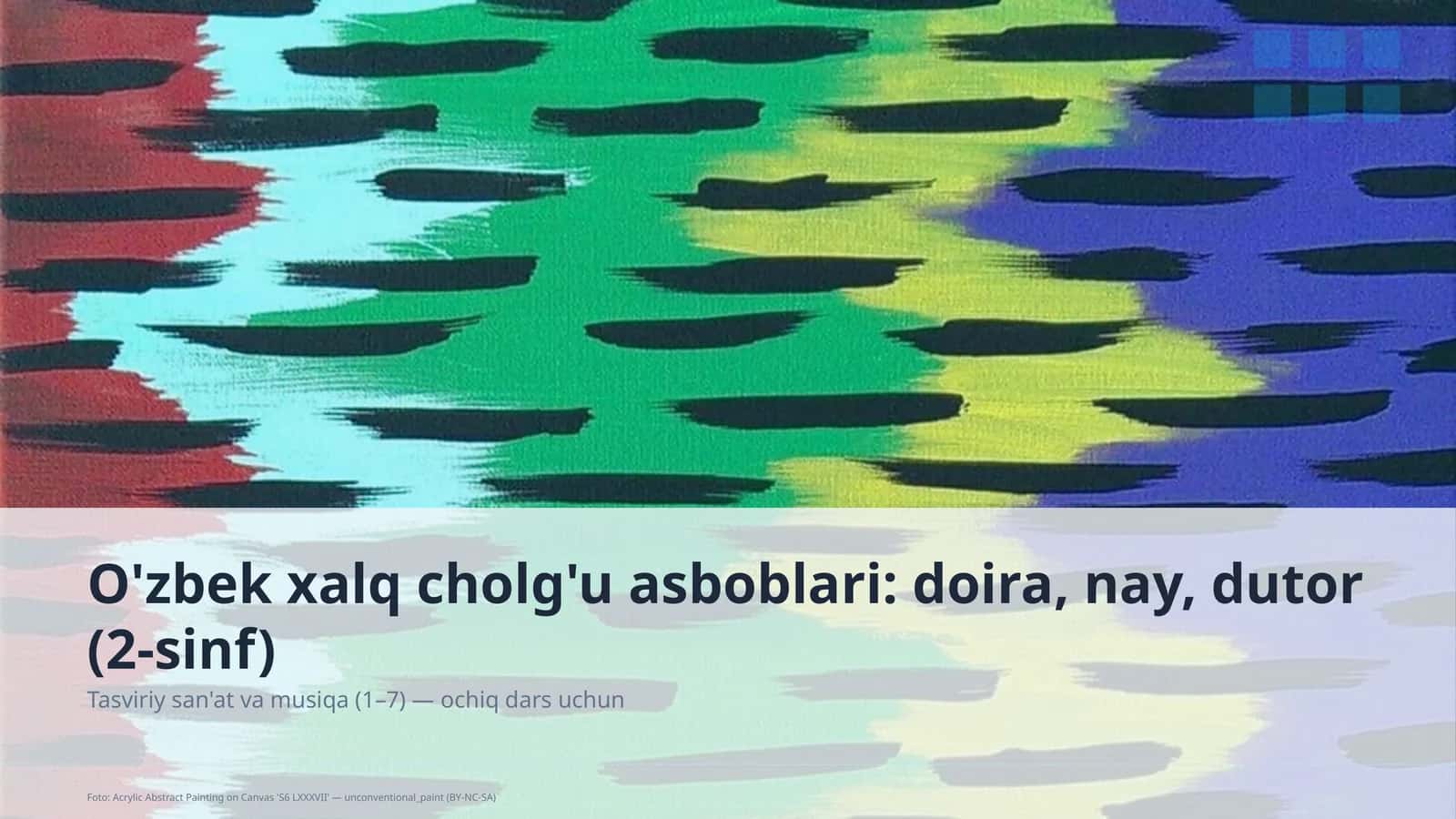 Tasviriy san'at va musiqa (1–7) — ochiq dars uchun