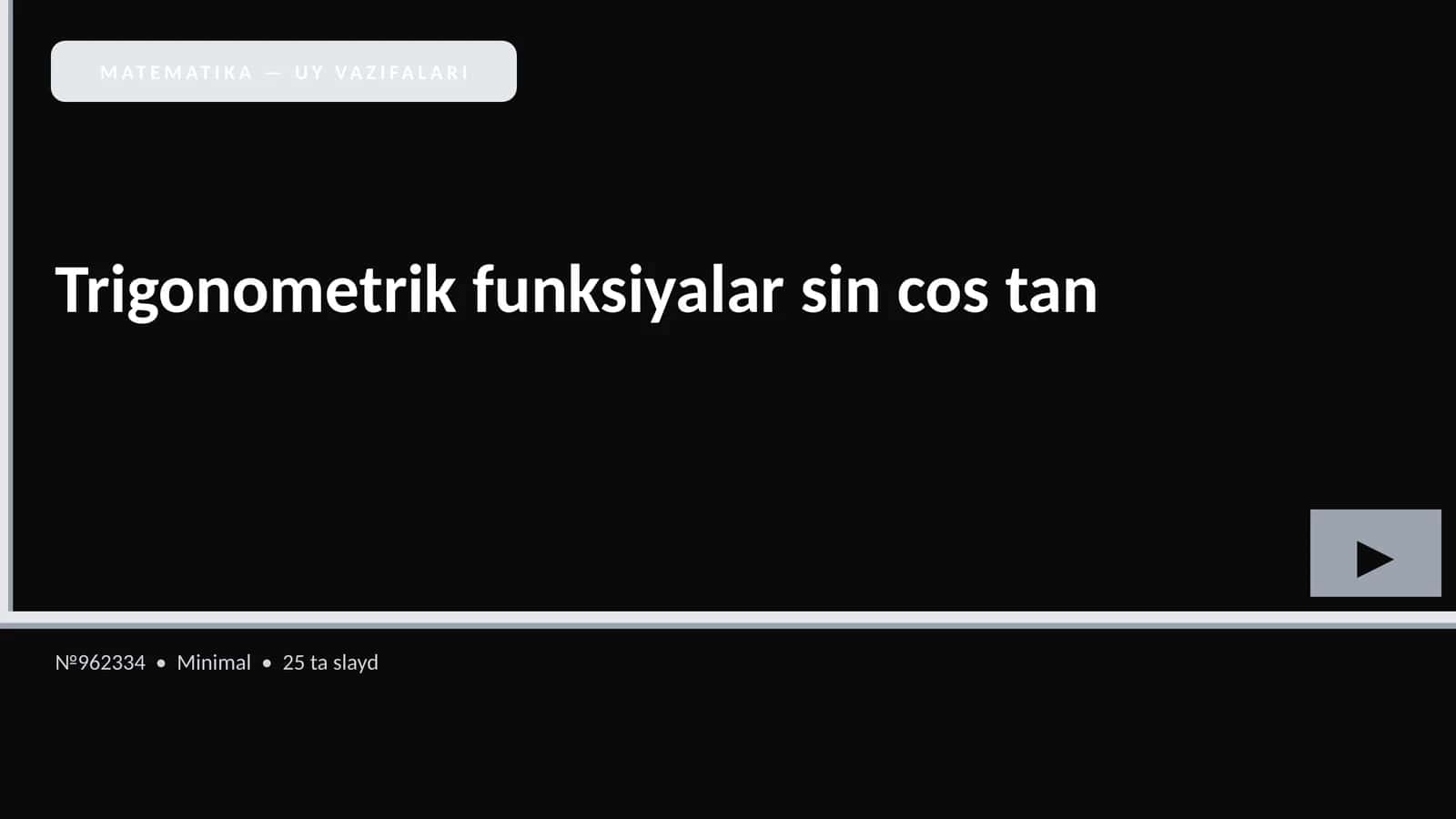 Trigonometrik funksiyalar sin cos tan