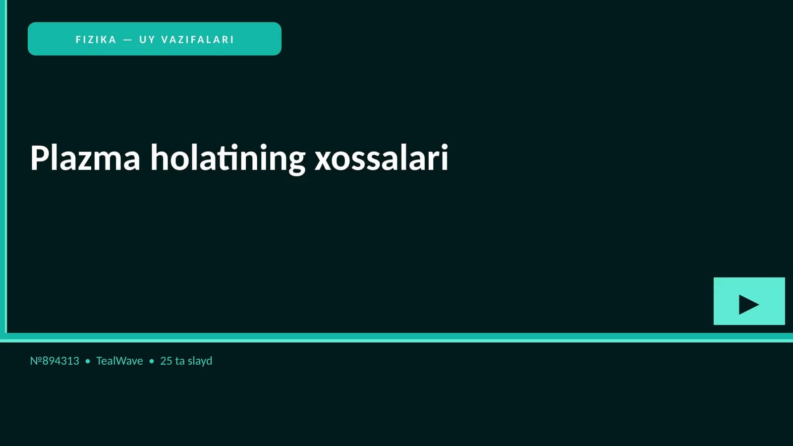 Plazma holatining xossalari