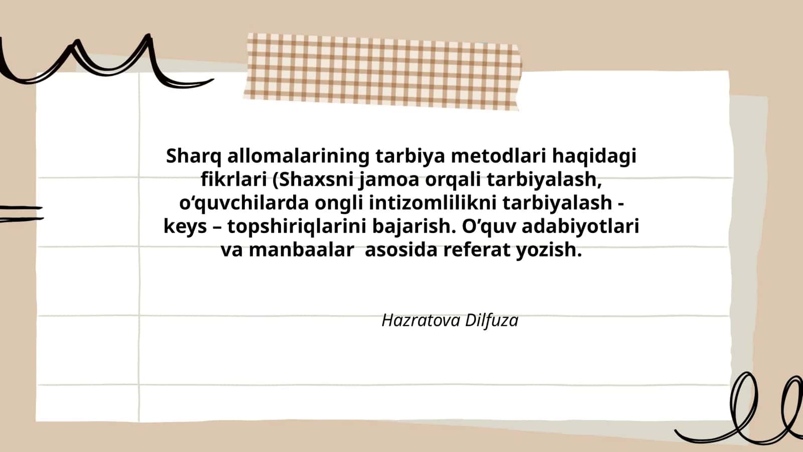 Sharq allomalarining tarbiya metodlari haqidagi fikrlari