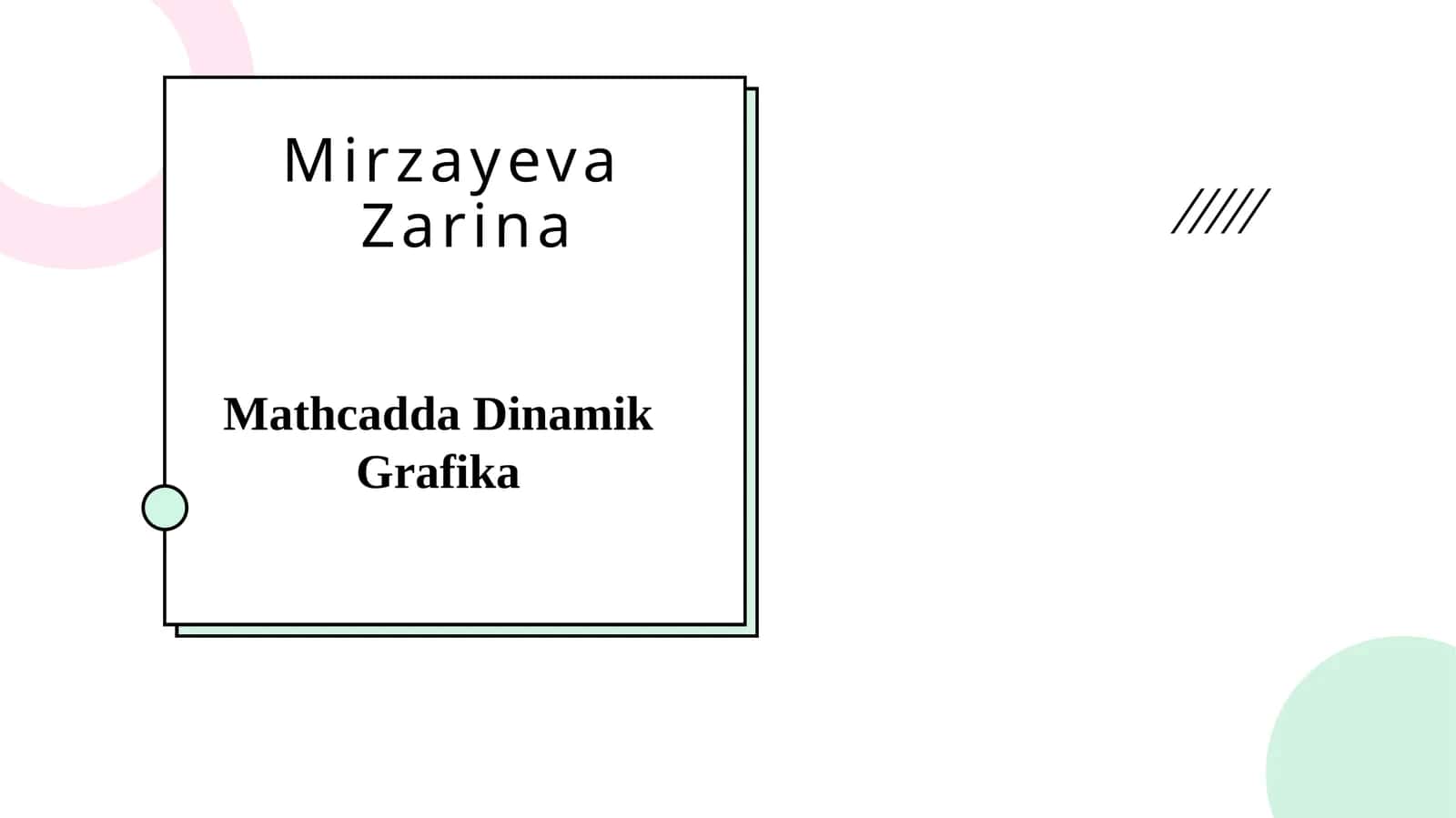 Mathcadda Dinamik Grafika