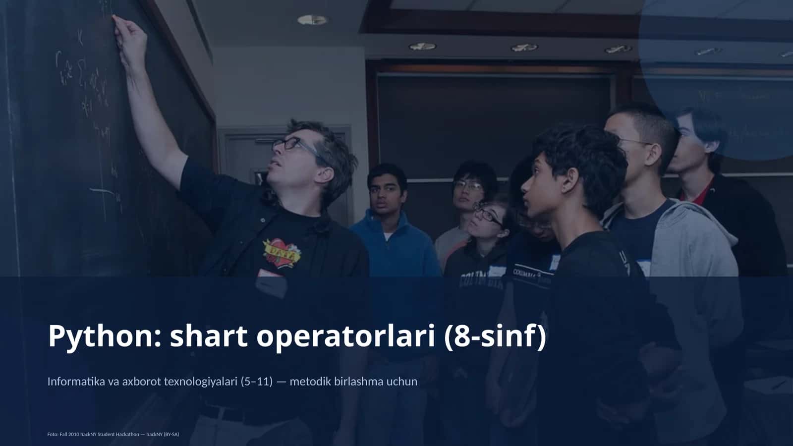 Python: shart operatorlari (8-sinf)