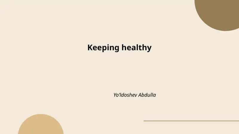 Keeping Healthy