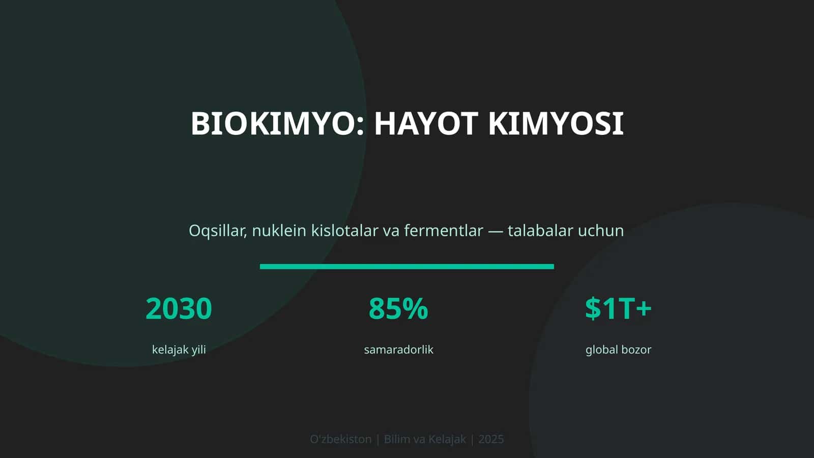 Biokimyo: hayot kimyosi