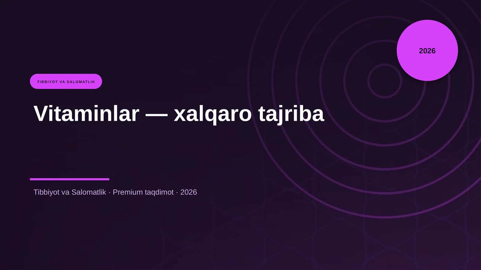 Vitaminlar — xalqaro tajriba