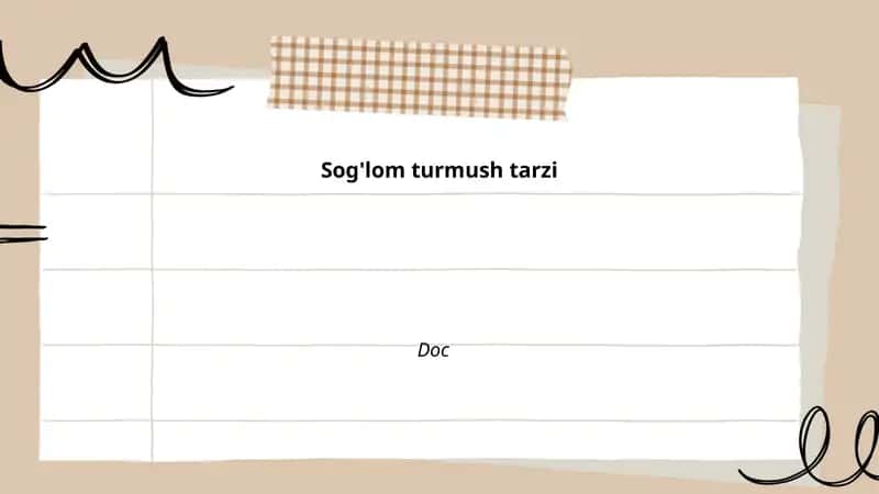 Sog'lom turmush tarzi