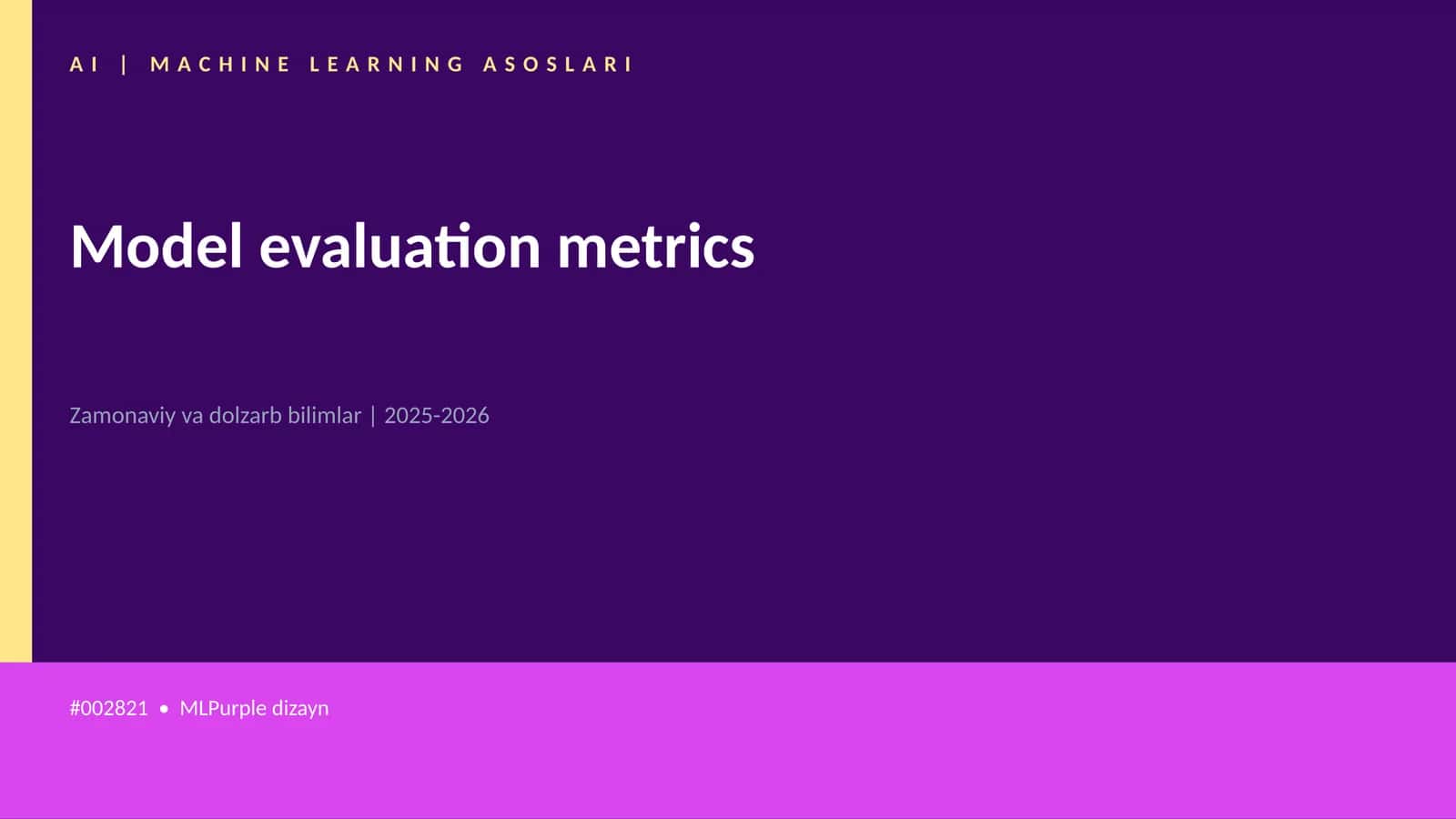 Model evaluation metrics