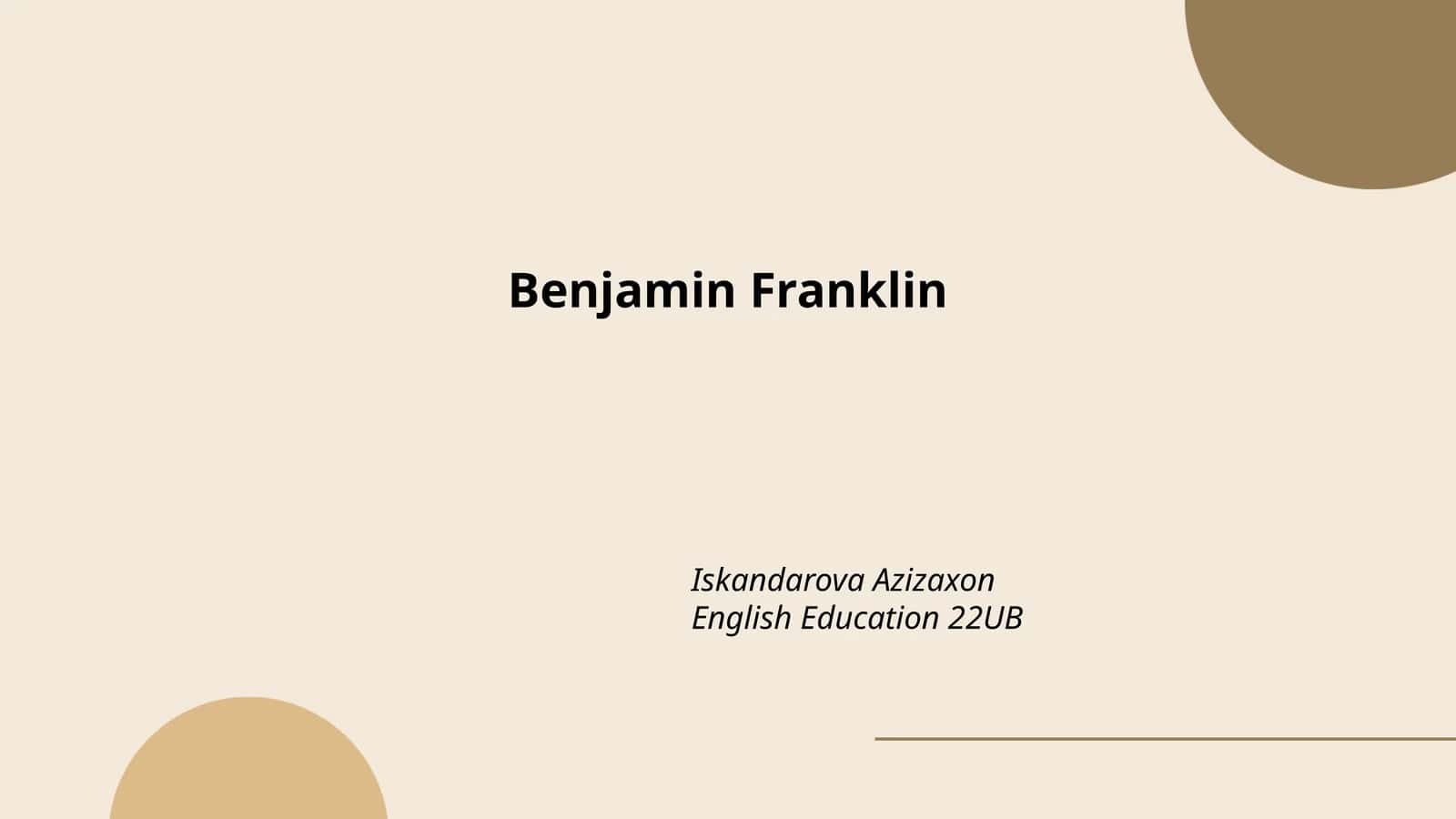 Benjamin Franklin