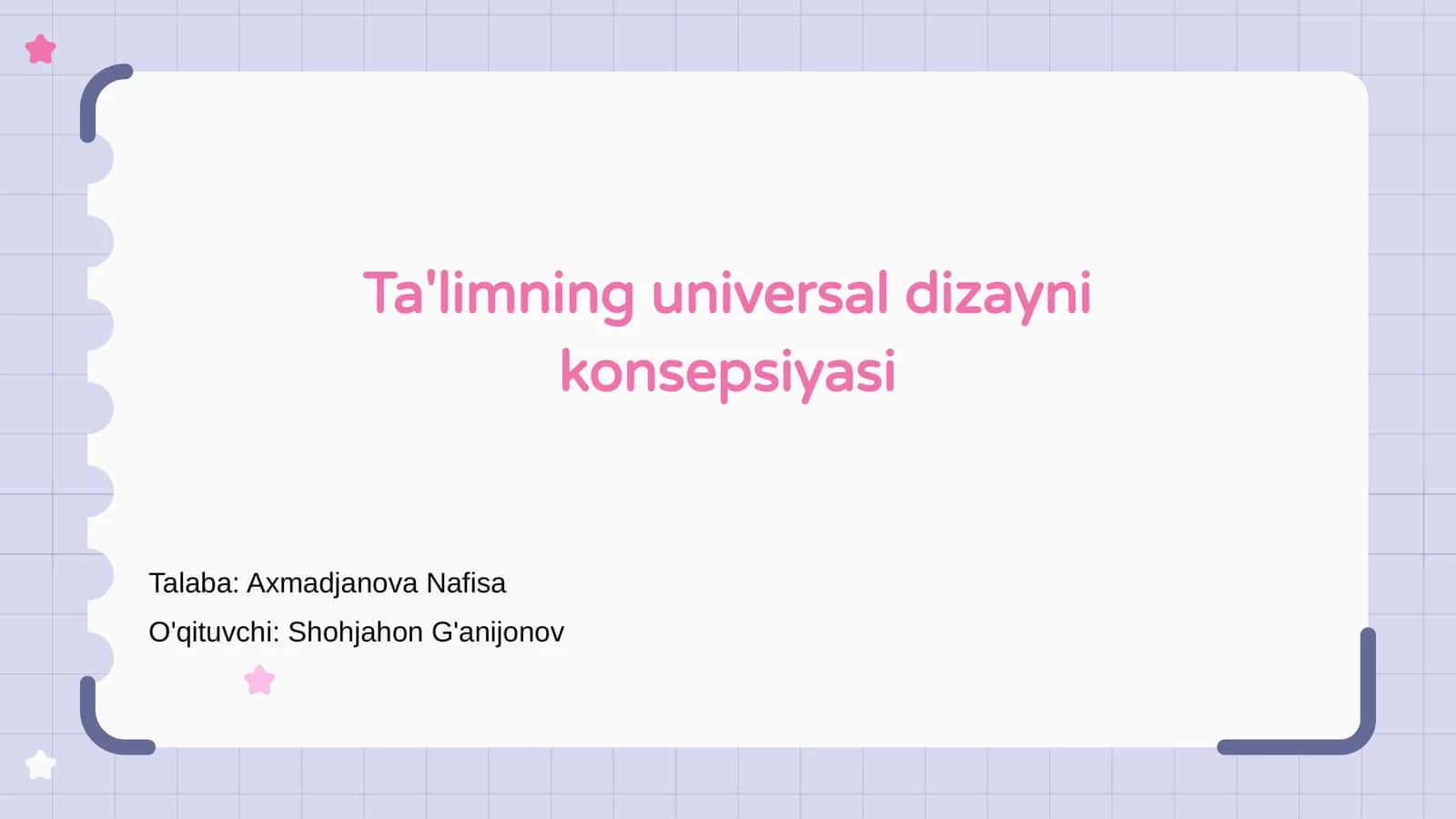 Ta'limning universal dizayni konsepsiyasi