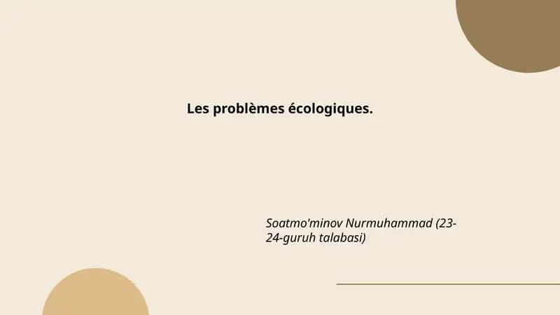 Les Problèmes Écologiques