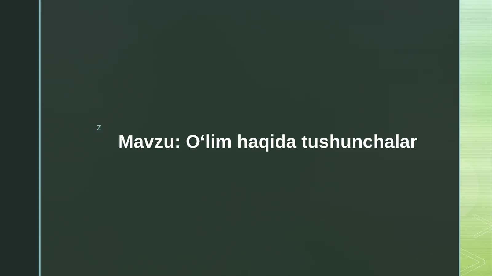 Oʻlim haqida tushunchalar