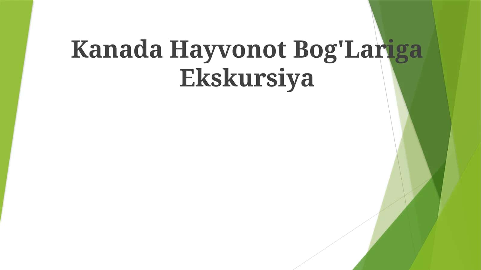 Kanada Hayvonot Bog'Lariga Ekskursiya