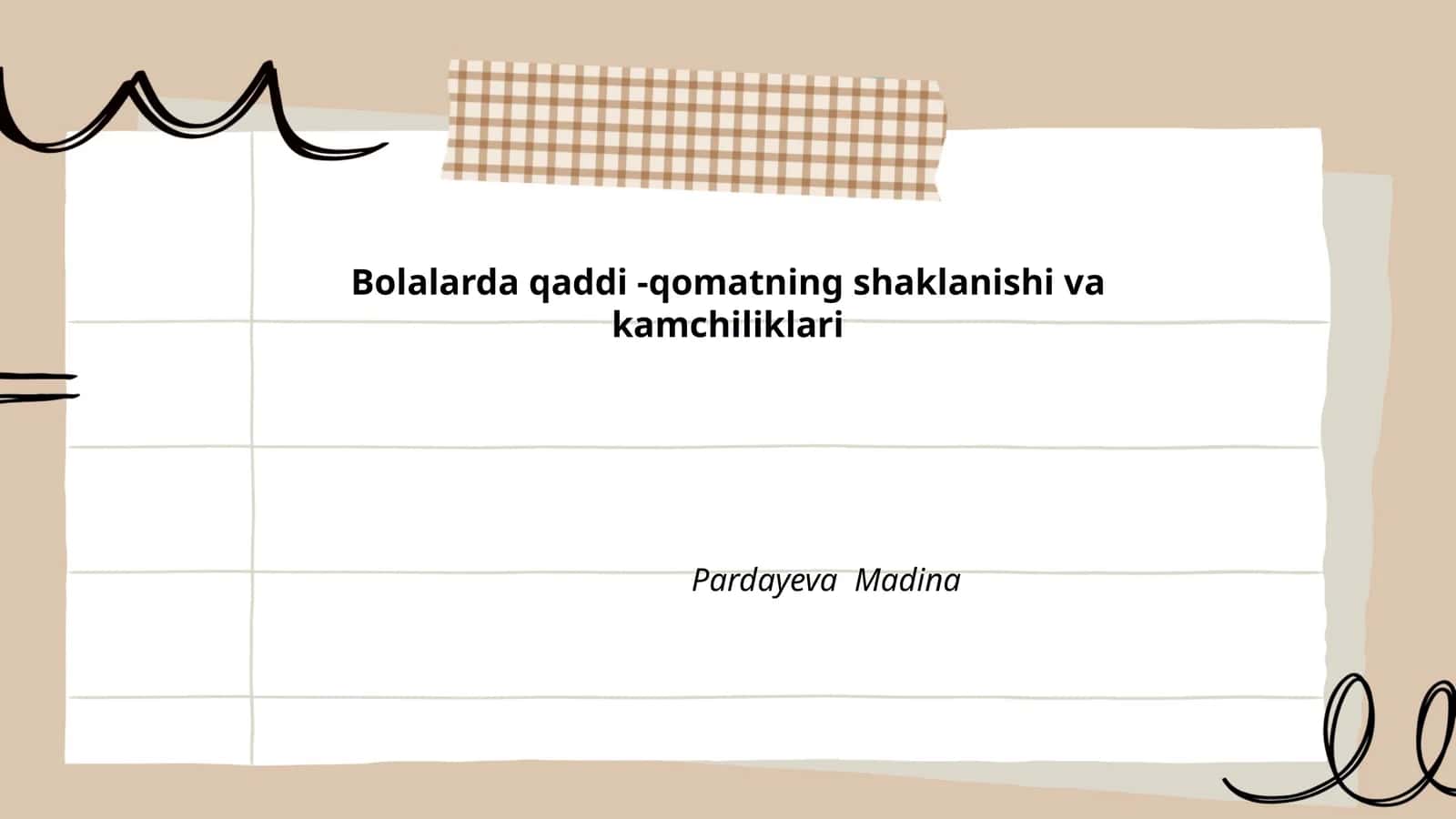 Bolalarda qaddi-qomatning shaklanishi va kamchiliklari