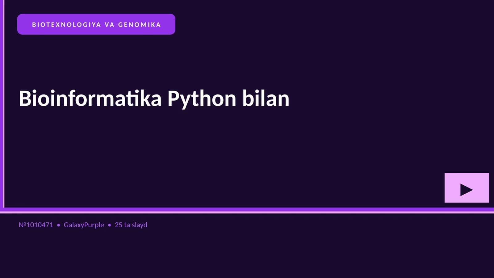 Bioinformatika Python bilan
