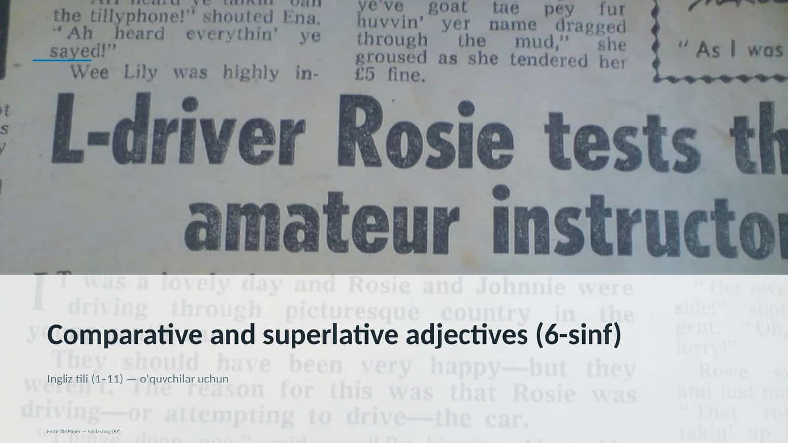 Comparative and superlative adjectives (6-sinf)